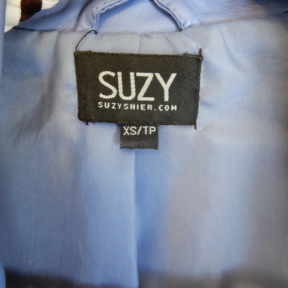 Suzy Shier Light blue faux leather motorcycle jacket in Size XS - Picture 9 of 13
